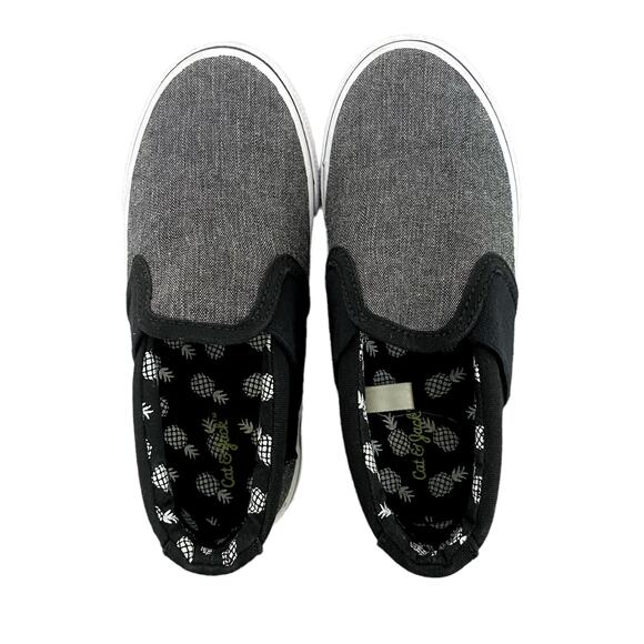 Cat & Jack Other - Cat & Jack Black Gray Pineapple Canvas Slip On Shoes Toddler Size 10